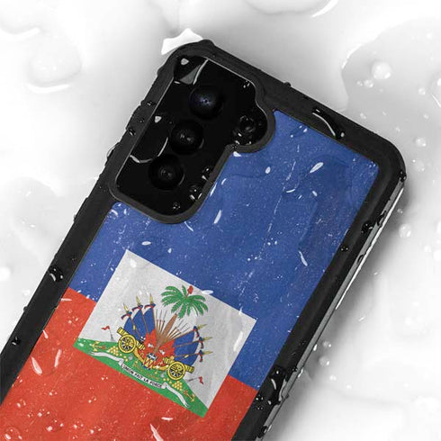 Haiti Flag Distressed Galaxy S24 Plus Waterproof Case
